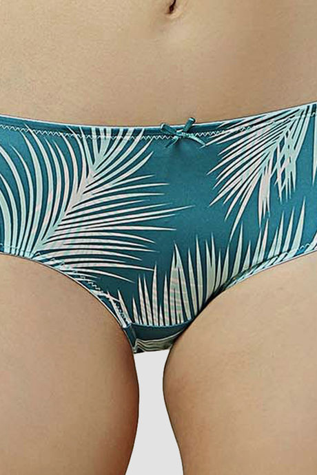 Triumph High Rise Three-Fourth Coverage Hipster Panty - Green Dark Combination — image 4
